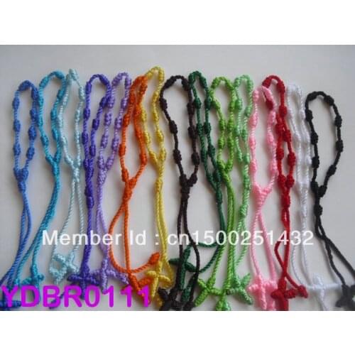 Min order is $10) NEW 24PCS Handmade Knotted Decenario Style Rosary Bracelet ~ Unisex Free Ship For Gift