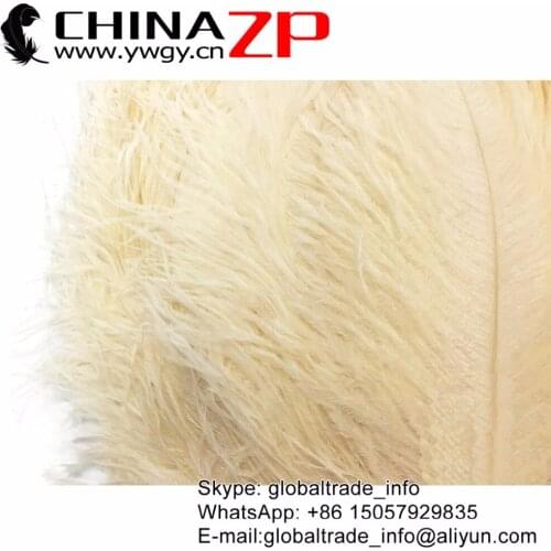 CHINAZP Factory 35-40cm(14-16inch) 200pcs/lot Good Quality Cream Natural Ostrich Feathers Wedding Party Decoration
