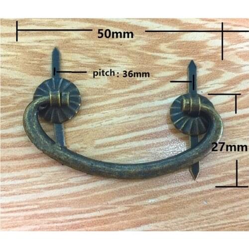 Small Retro Iron Kitchen Drawer Cabinet Door Handle Vintage Furniture Knobs Antique Bronze Wooden Box Case Cupboard Pull Handles