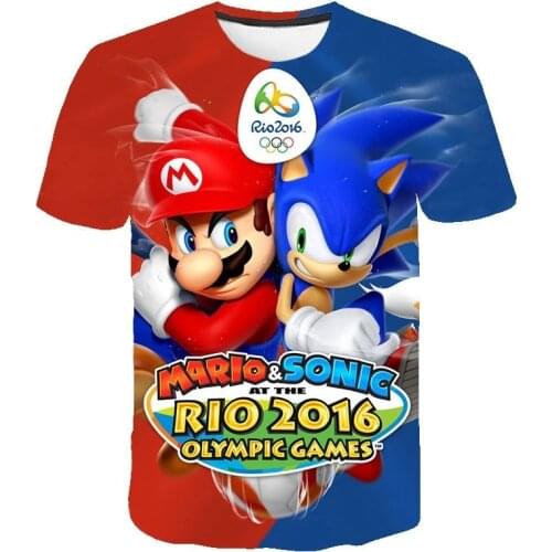 Latest Harajuku Classic games Super Mario Child Boys and Girls t Shirt Super Smash Bros 3D Short Sleeve Shirt Hip hop Streetwear