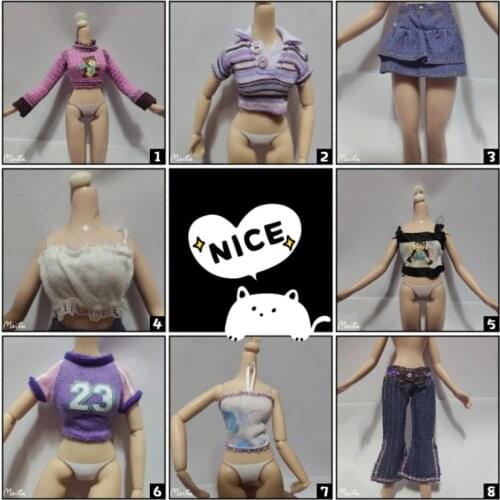 The Clothes Suit for Bratz Doll Monster High School Doll Licca Doll 30cm Play House Pants Top Skirt Wave 2