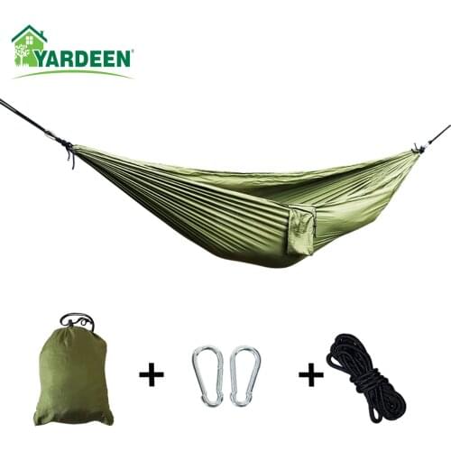 Single & Double Camping with Hammock Tree Straps 260*140cm Portable Parachute Nylon for Backpacking Travel
