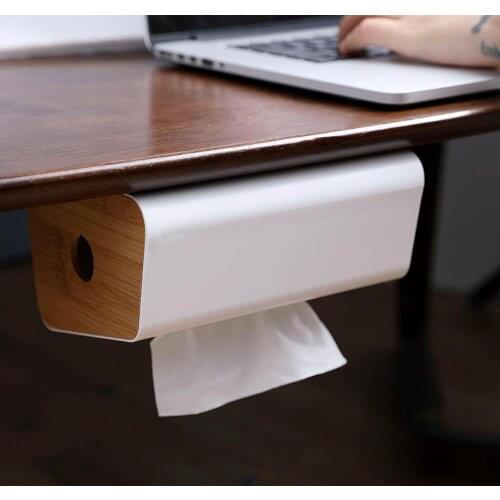 Hanging Tissue Box Napkin Holder Wooden Lid Tissue Case Paper Holder Bathroom Kitchen Paper Storage Rack Shelf Box Container