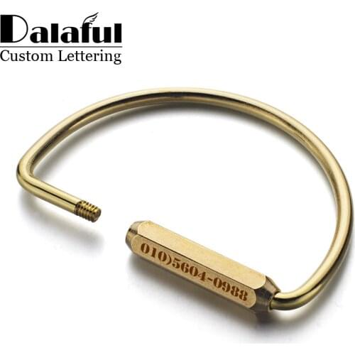 Simple Brass Car Key Chain Ring Custom Fashion Lettering Keychains Unisex Pure Handmade Copper Keyrings Holder Men Women K353