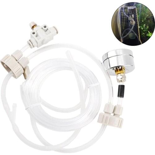Fish Tank Aquarium Water Plant CO2 Carbon Dioxide Generator Valves System Kit White Plastic Bendable Fish Survival Essentials