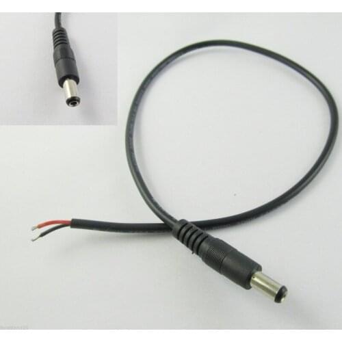 5pcs CCTV DC Power Plug Jack Connector 5.5mm x 2.1mm Male Socket with Cord Cable 40cm