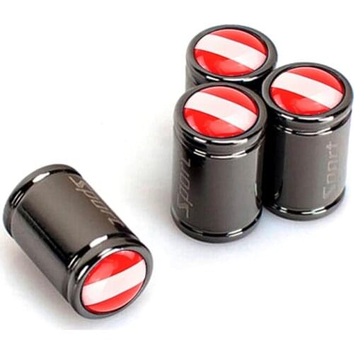 Sport Copper Auto Car Tire Wheel Valve Dust Caps Cover For Chevrolet Cruze Aveo Captiva Epica Lacetti Mrlibu With Austria Flag