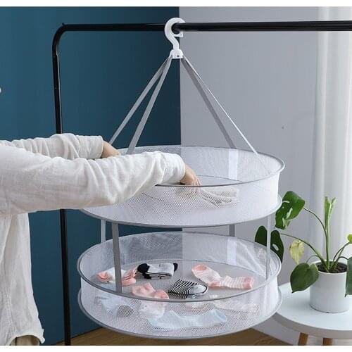 Sweater Hanging Dryer, Foldable Mesh Clothes Hanging Dryer Foldable Drying Rack Flat Drying Rack Double Tier