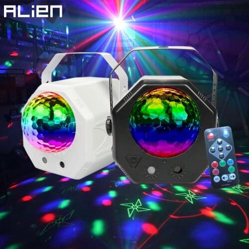 ALIEN RGB LED DJ Disco Magic Ball Water Wave Party Lights Patterns Star Laser Projector Holiday Christmas Stage Lighting Effect