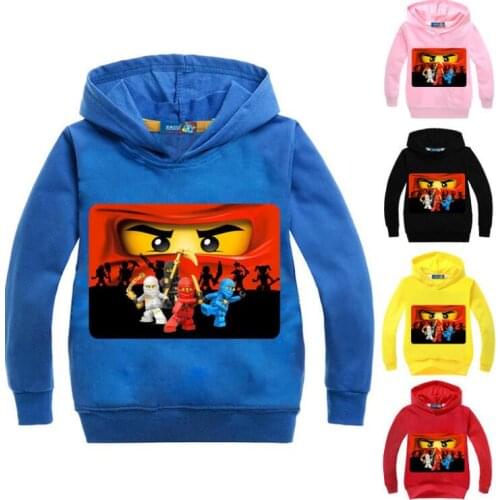 2-14Years Ninja Baby Girl Hoodie Boys Sweatshirt Ninjagoes Hoodies Kids Legoes Clothes Cartoon Clothing Children Jumpers