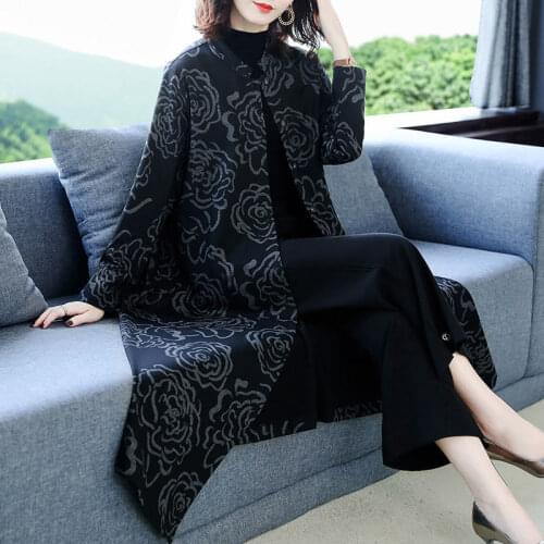 2021 Casaco Feminino Womens New Trench Coat Mid-Length Coat Elegant Temperament Loose Overcoat Oversize 5XL Spring Autumn Coat