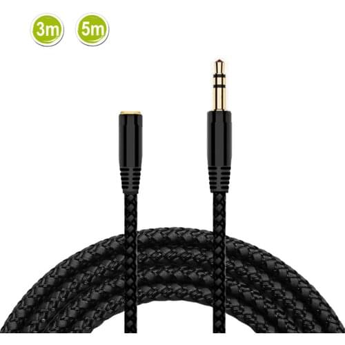 3m/5m Headphone Extension Cable 3.5mm Jack Male to Female AUX Cable M/F Audio Stereo Extender Cord Earphone 3.5 mm Cable