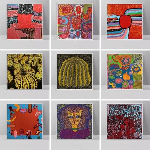 Yayoi Kusama Abstract ART Pumpkin Canvas Painting Posters and Prints Wall Art Pictures for Living Room Cuadros Home Decoration