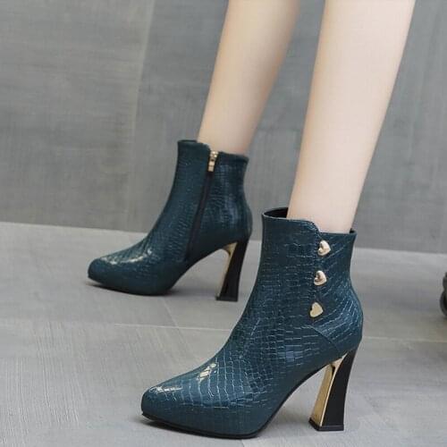 MCCKLE Womens Ankle Boots Women Fashion Autumn Shoes High Heels Platform Female Slip On Woman Short Boot New Femininas Botas