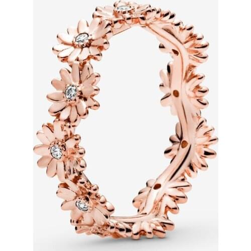 Bewill Hot 100% 925 Sterling Silver Shiny Daisy Corolla Ring For Women Fashion Original Jewelry Gift