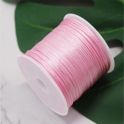 1MM Pink Nylon Chinese Satin Silk Knot Cord Rattail Thread Necklace Macrame String Jewelry Findings Beading Rope #103