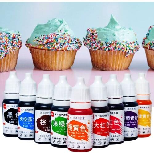 10ml Multifunctional Edible Pigment Cake Fondant Dessert Edible Color Pigment Macaron Cream Food Coloring Ingredients Supplies