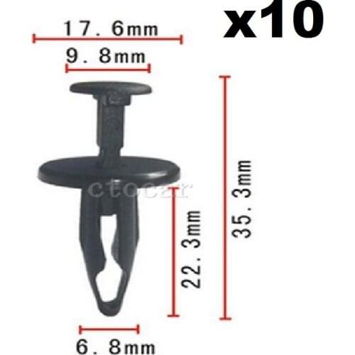10pc For FORGM Chrysler Body Panel Fastener Retainer Clip For Toyota (11/16x7/8x1/4) 20510029 Expansion nail