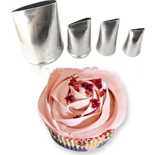 4pcs/set Diy Baking Tools Rose Flowers Nozzles Creative Icing Piping Nozzle Pastry Tips Sugar Craft Cake Decoration Tools
