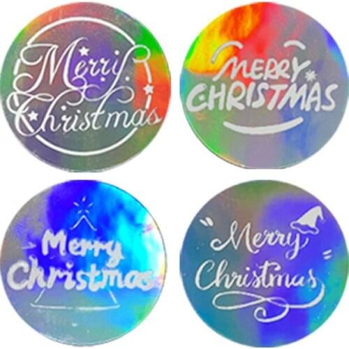 500PCS/roll Letter Pattern Laser Sealing Stickers Labels For Gift Box Envelope Christmas Holiday Decoration