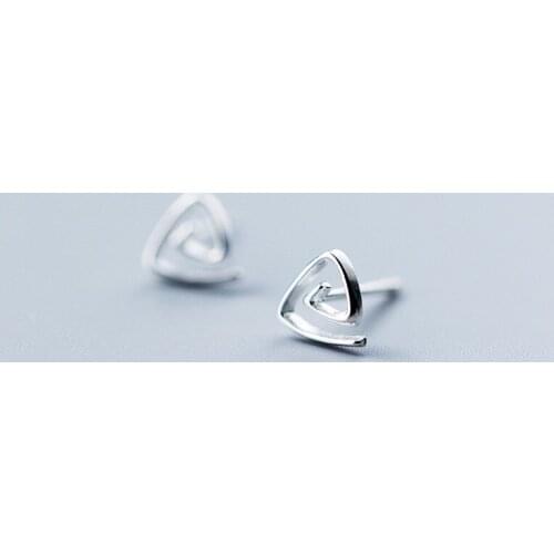 925 Sterling Silver Triangle Stud Earrings For Women Prevent Allergy Sterling-silver-jewelry boucle d'oreille A045