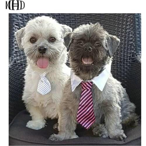 MHD diamond cross stitch cute dog full square / round 5d diy diamond painting paste drilling embroidered dog