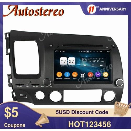 For Honda Civic 2006-2011 Android10 128GB Car DVD Player Auto Radio Tape Recorder GPS Navigation Multimedia Player Carplay IPS