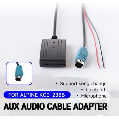 Bluetooth Aux Receiver Cable Adapter for Hands-free Hifi aux module For Alpine CD Host KCE-236B 9870/9872