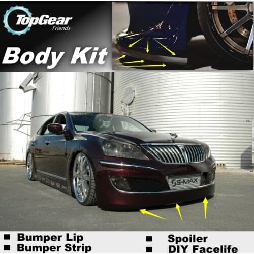 For Hyundai Equus Centennial Bumper Lip / Front Spoiler Deflector For TopGear Friends Car Tuning View / Body Kit / Strip Skirt