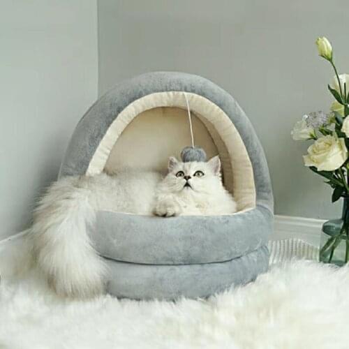 Winter Washable Foldable Cat Dog Puppy House Warm Soft Cute Pet Dog Cat Bed Kennel Nest For Small Medium Cat Dogs