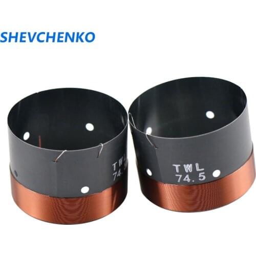 74.5mm Bass Voice Coil Two layers Round Copper Wire 6-8OHM Black Aluminum Frame High Power Voice Coil 450-550W For Woofer Repair
