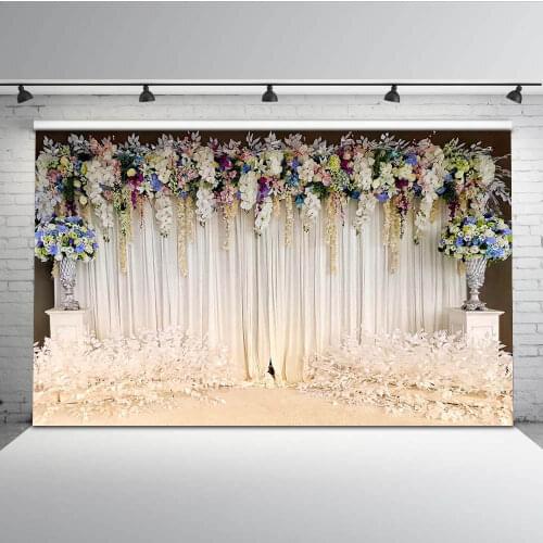 Mehofoto Photography Backdrop White Wedding Photo Background for Photography Floral Backdrops for Photographers Studio G-192