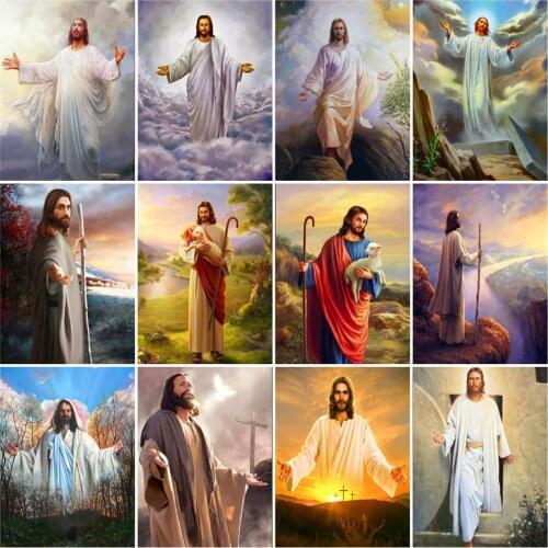 HUACAN Pictures By Number Jesus Kits Painting By Number Religion Figure DIY Frame Modern Drawing On Canvas HandPainted Art Gift