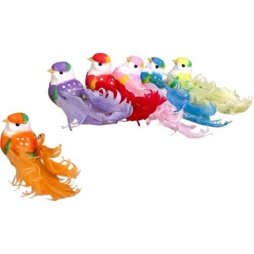 Fake Bird Small Birds For Crafts Gardening Durable Decoration Festival Supplies DIY Ornaments Beautiful Colorful Clip Style