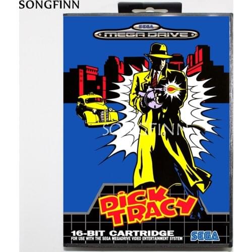 16 bit MD Memory Card With Box for Sega Mega Drive for Genesis Megadrive - dick tracy