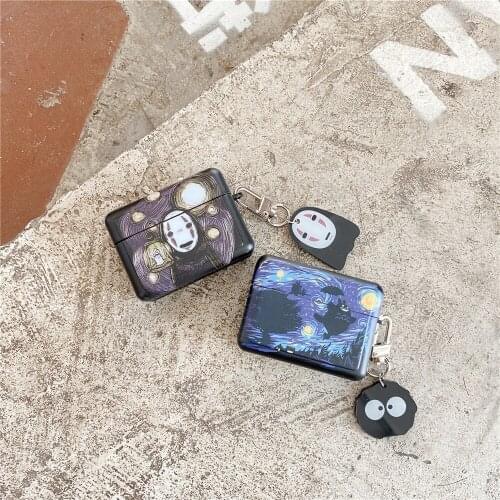 Artist Painting Van Gogh Earphone Case For Airpods Pro 1 2 Hard PC Charging Box Protective Cover Japan Anime cartoon cat Fundas