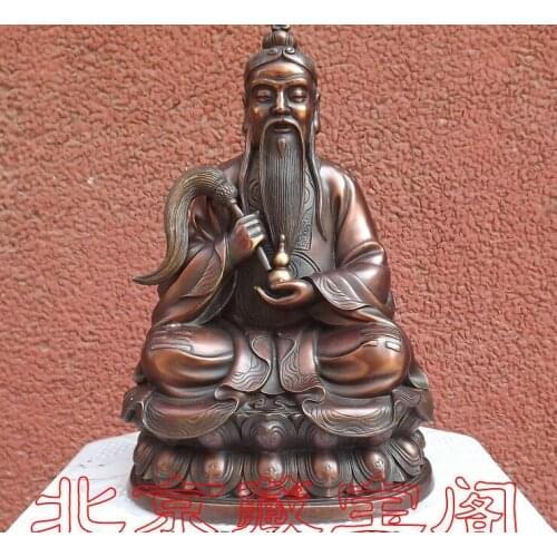 China Religious Red Bronze Taoism Tai Shang Lao Jun Taoist Buddha Art Statue