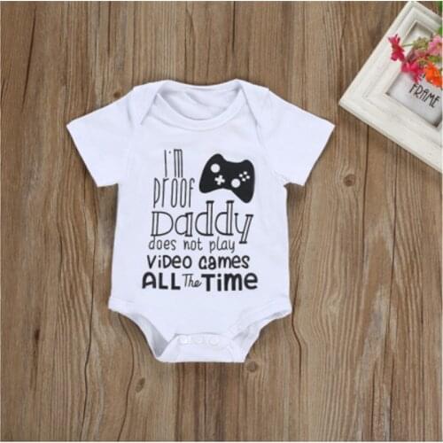 Newborn Rompers Children Boys Girls Clothes Outfits Summer Children Jumpsuits 0-24M Kids Outwear Onesie Tees With Sticker Gift