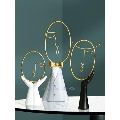 Creativity Resin Abstract Character Line Crafts Furnishings Modern Home Desktop Decorations Room Decoration Accessories