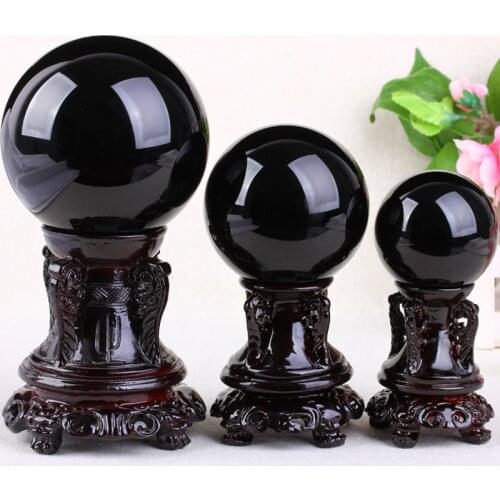 A Natural Obsidian Stone Crystal Ball Home Decoration Ball Diviner Circular Crystals Wedding Photography Accessories