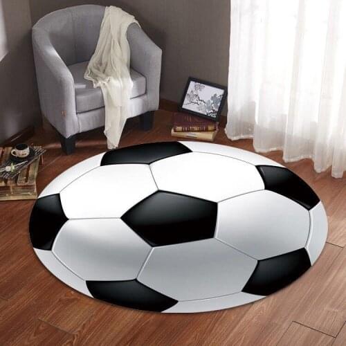Football Round Carpet Anti-slip Rug Area Carpet Rug Home Decor Removable Washable Floor Mat for kids Living Room Bedroom Rugs