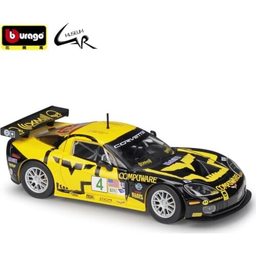 Bburago 1:24 Model Car Simulation Alloy Racing Metal Toy Car Children Toy Gift Collection Chevrolet Corvette C6R
