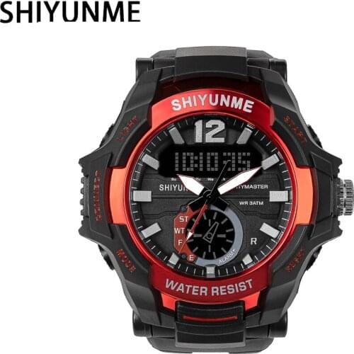 SHIYUNME Fashion Brand Mens Watch Simple Luminous Sensor Outdoor Running Sport Waterproof Watch Relogio Reloj