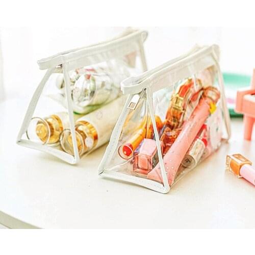 Cartoon Cosmetic Bag For Women Travel Portable Waterproof Transparent Zipper Bag For Makeup Brushes Cosmetic Organizer