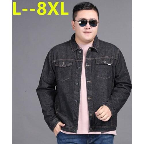 10XL 8XL 6X 2020 Mens Denim Jacket High Quality Cowboy Mens Jeans Jackets Black Solid Casual Slim Streetwear Men Jean Clothing