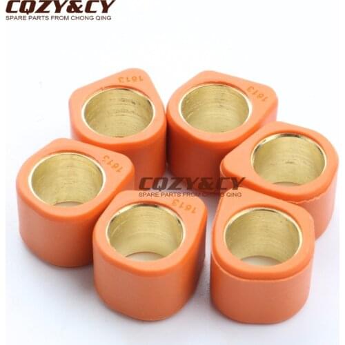 6PC Polygon Roller Set Sliders 16x13mm 5.5gram set for PEUGEOT Buxy 50 Elyseo50 Speedake 50 Geo Squab Trekker Zenith 50cc