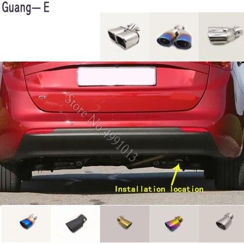 Car stickers body cover muffler exterior back end pipe dedicate exhaust tip tail outlet ornament 1pcs For Kia CEED 2010-2014