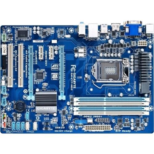 Original desktop motherboard for Gigabyte GA-Z77-HD3 LGA 1155 DDR3 for i3 i5 i7 cpu 32GB Z77-HD3 Z77 motherboard free shipping