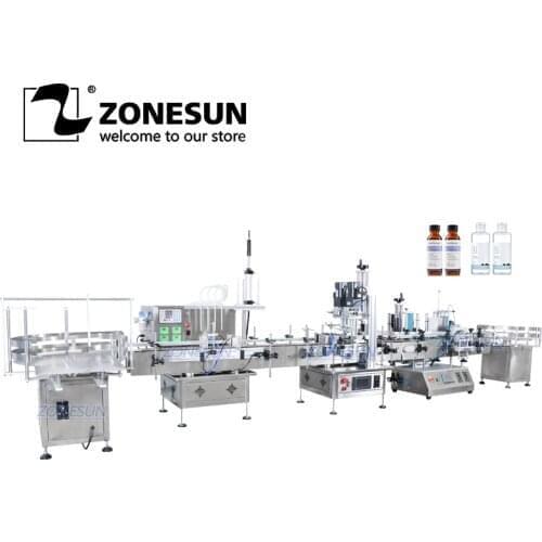 ZONESUN Production Line Tabletop Automatic Filling Capping Labeling Machine E-juice Beverage Solvent Peristaltic Pump