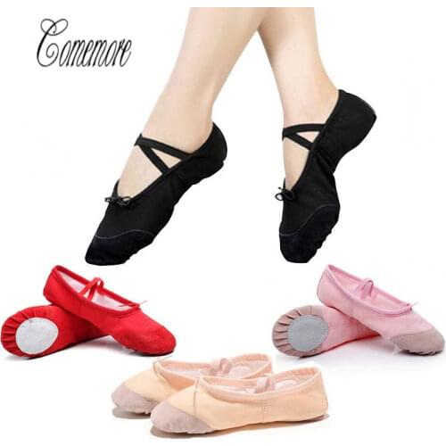 ComemorProfessional Pink Yoga Slippers Indoor Exercising Shoes Ballet Shoes Dance For Girls Canvas Ballet Dance Girls Kids women